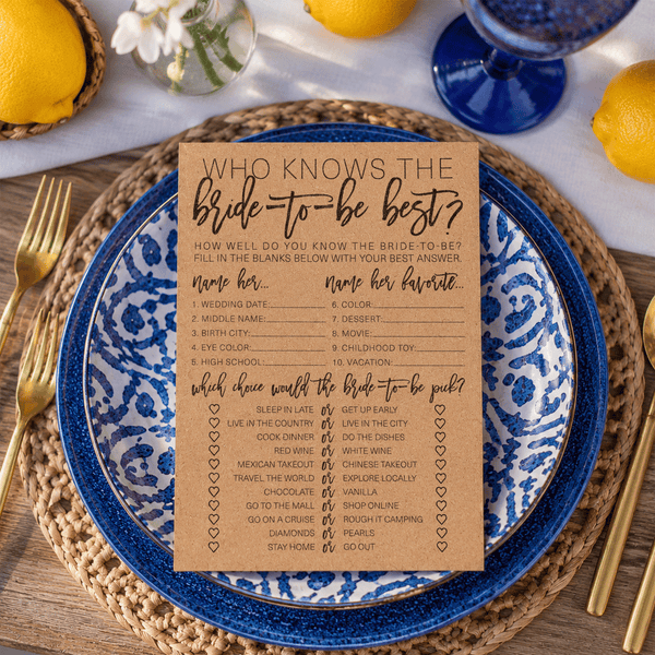 Who Knows The Bride-To-Be Best Bridal Shower Game