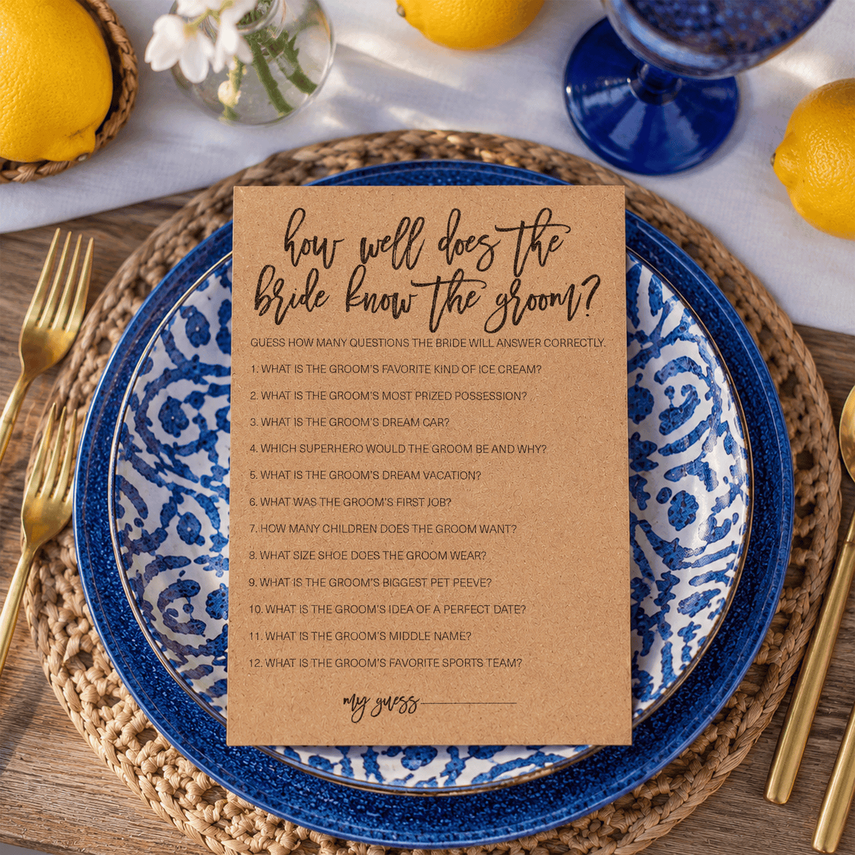 How Well Does The Bride Know The Groom Bridal Shower Game