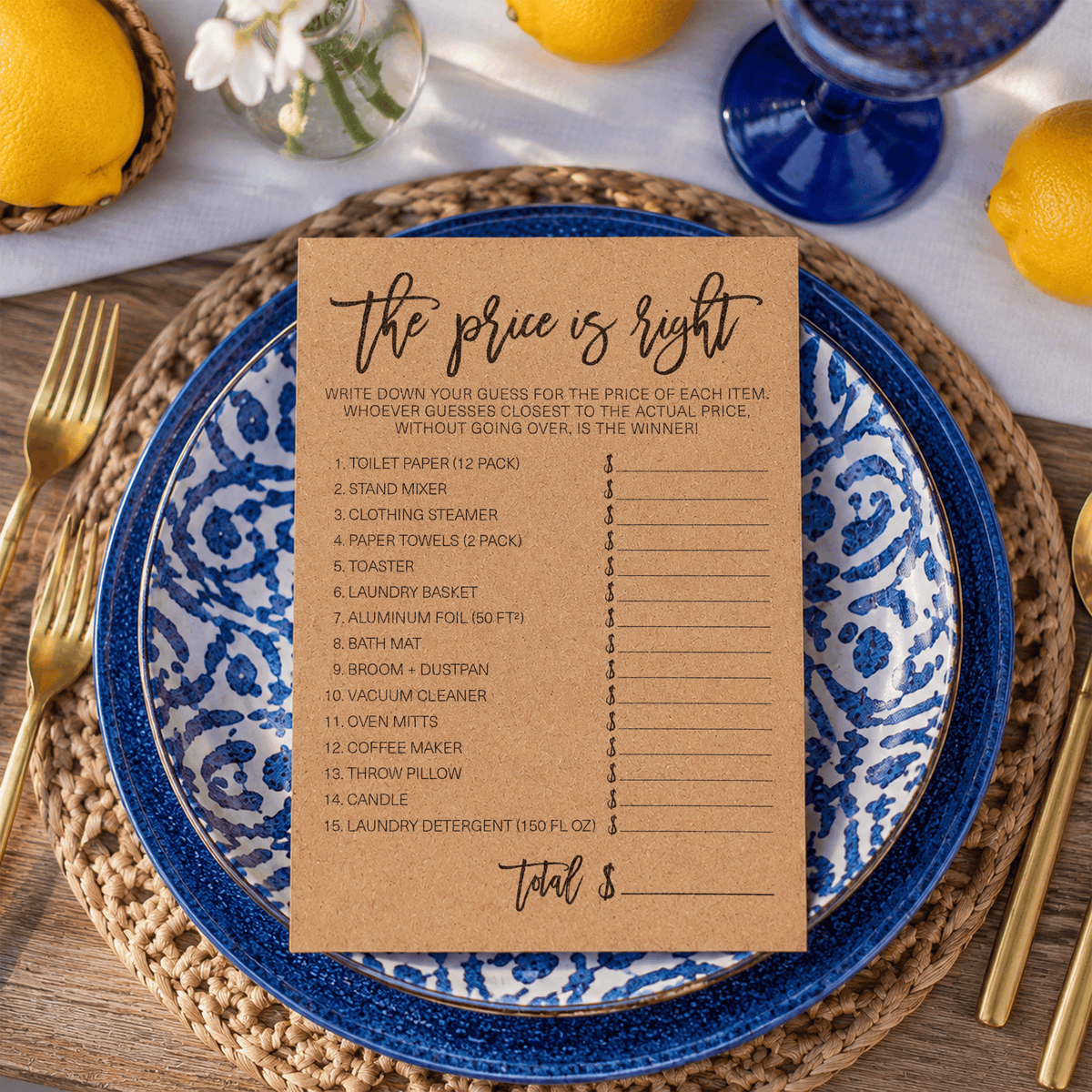 The Price Is Right Bridal Shower Game