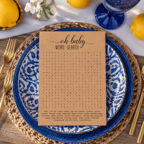 Oh Baby Word Search Baby Shower Activity