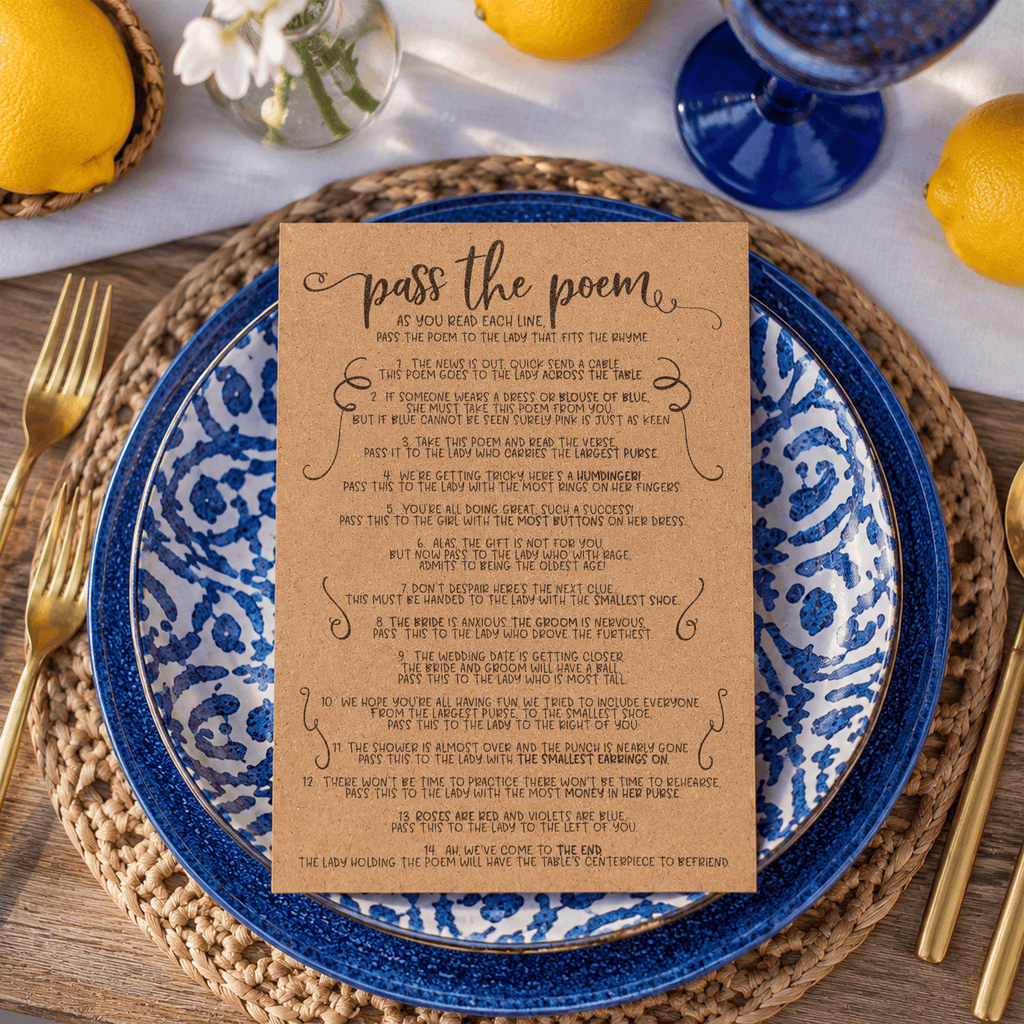 Pass The Poem Bridal Shower Game