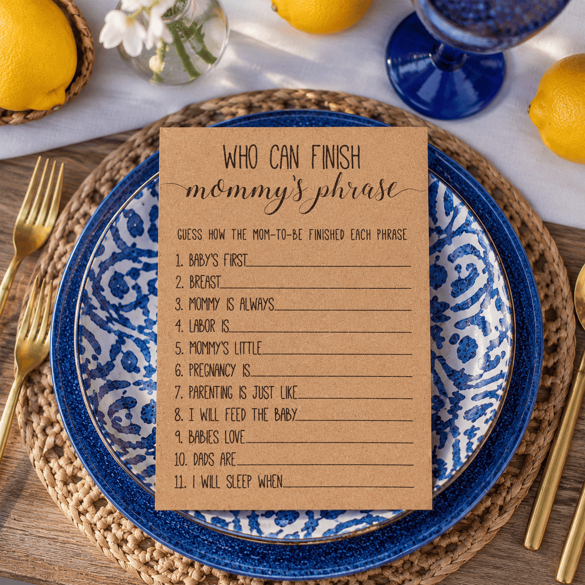 Who Can Finish Mommy's Phrase Baby Shower Game