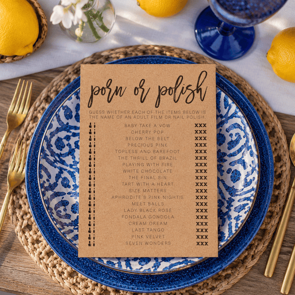Porn Or Polish Bridal Shower Game