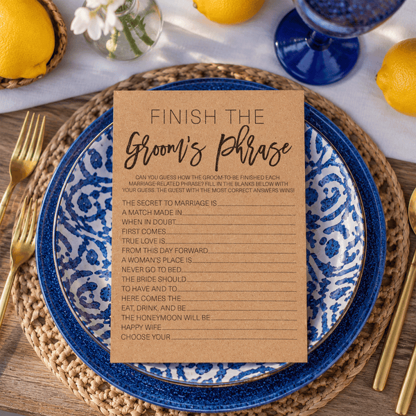 Finish the Groom's Phrase Bridal Shower Game
