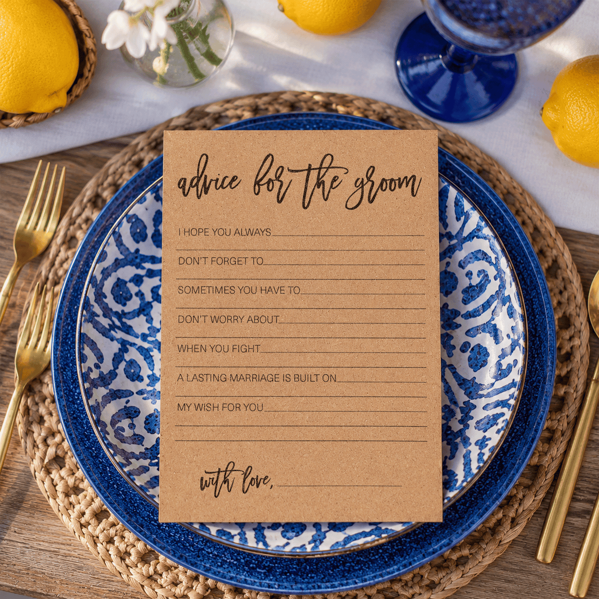 Advice for the Groom Bridal Shower Activity