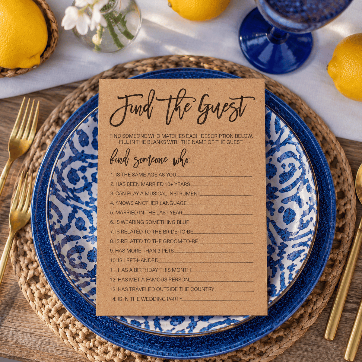 Find The Guest Bridal Shower Game