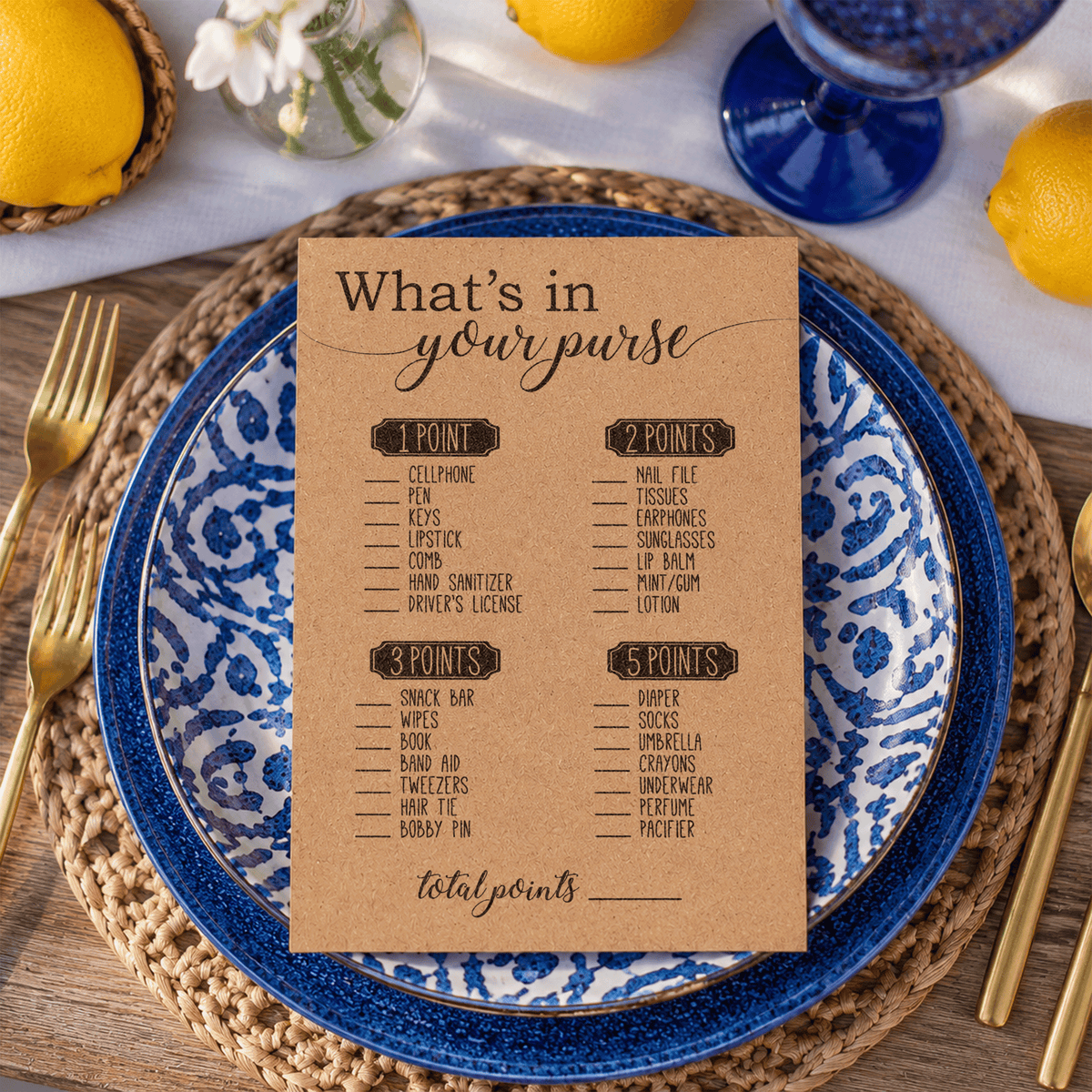 What's in your Purse Baby Shower Game