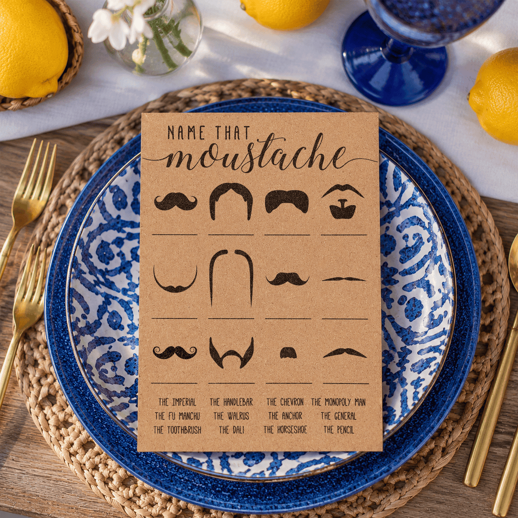 Name That Moustache Baby Shower Game