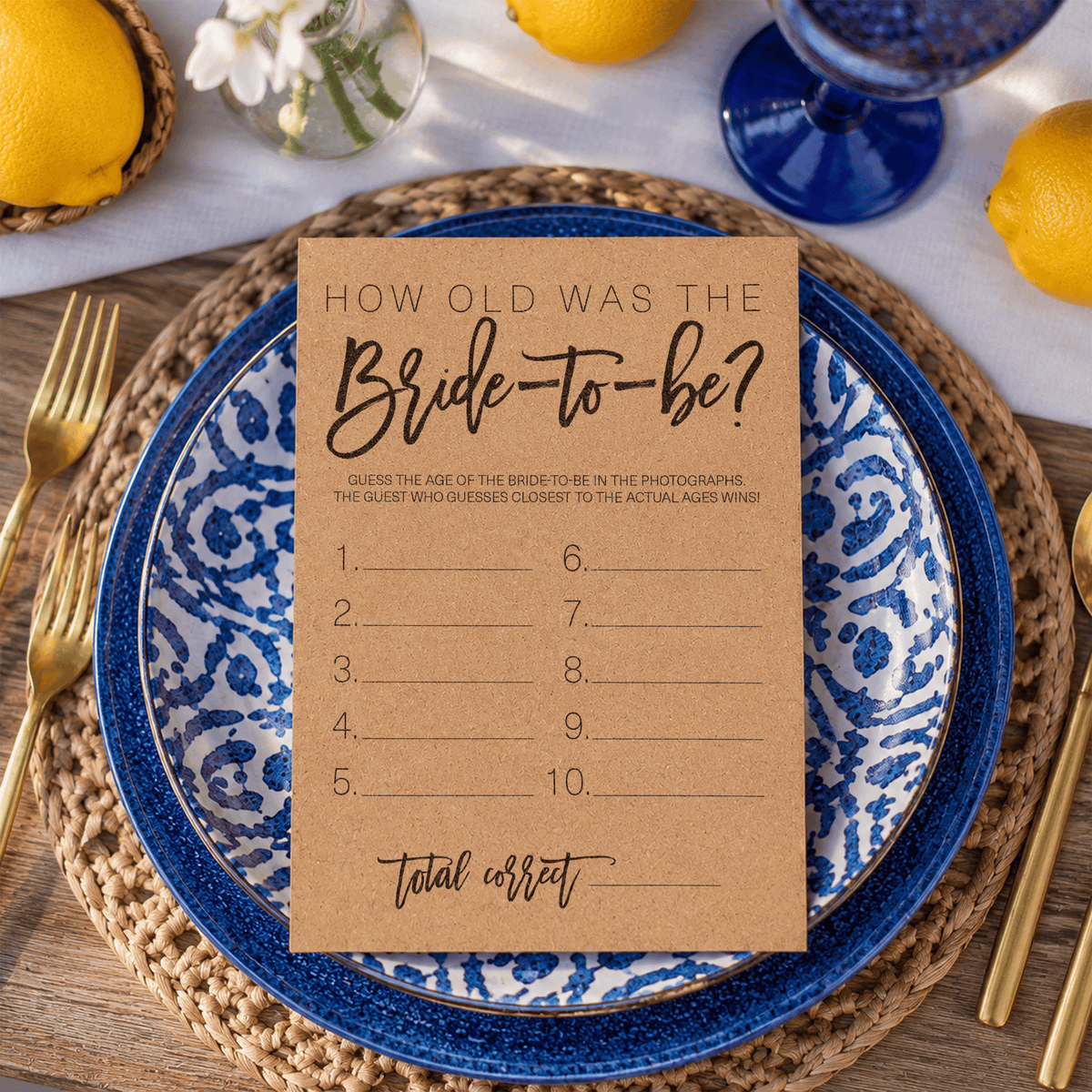 How Old was the Bride-to-be Bridal Shower Game