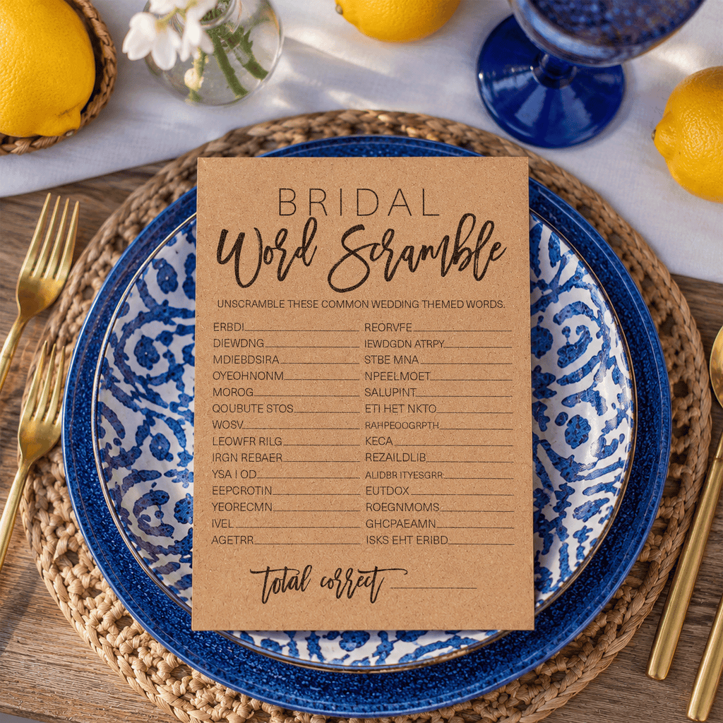 Bridal Word Scramble Bridal Shower Game