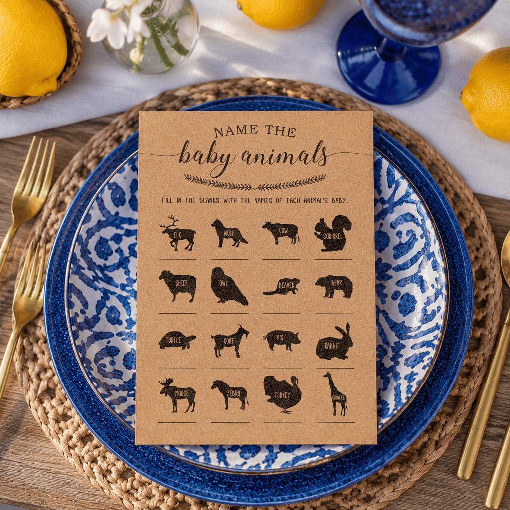 Name the Baby Animals Baby Shower Game