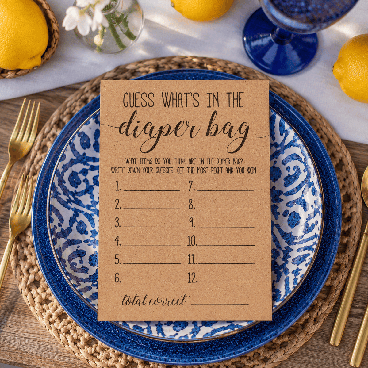 Guess What's in the Diaper Bag Baby Shower Game