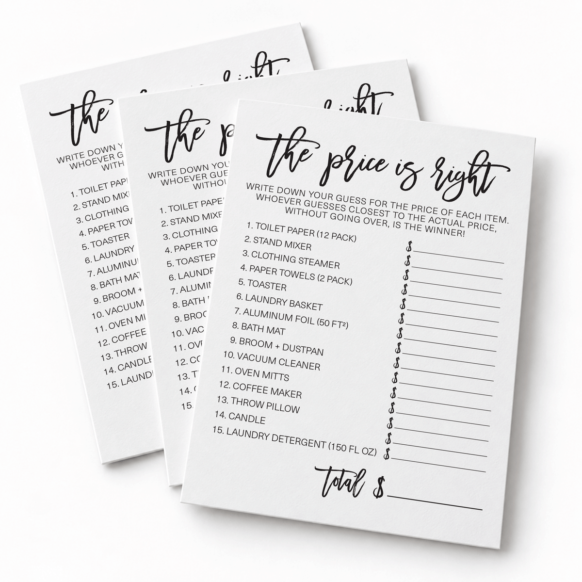 The Price Is Right Bridal Shower Game