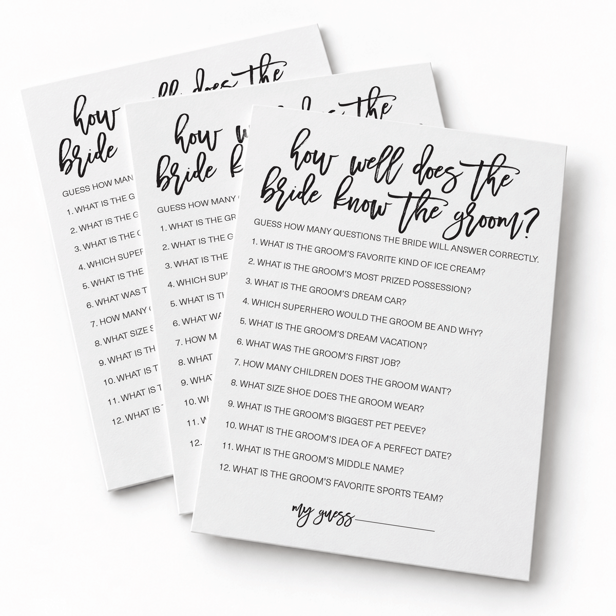 How Well Does The Bride Know The Groom Bridal Shower Game