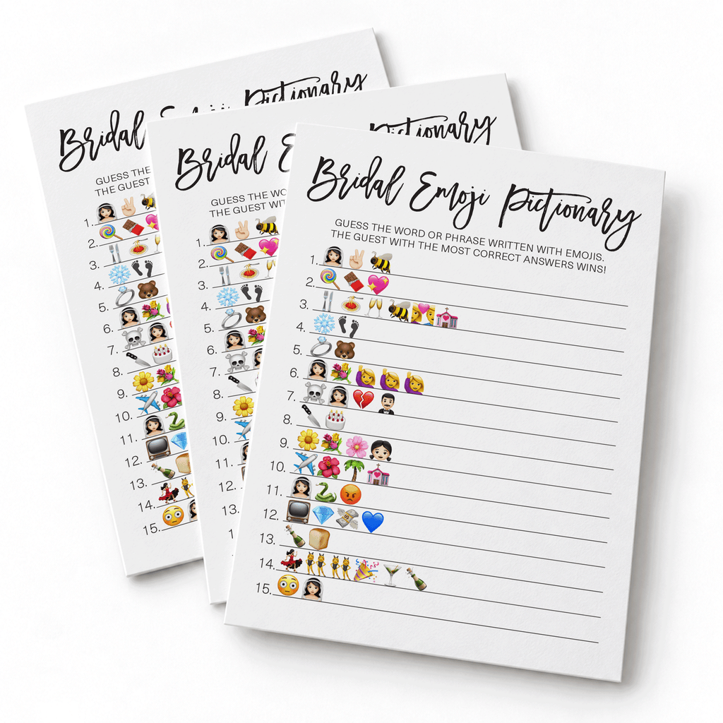 Bridal Emoji Pictionary Bridal Shower Game