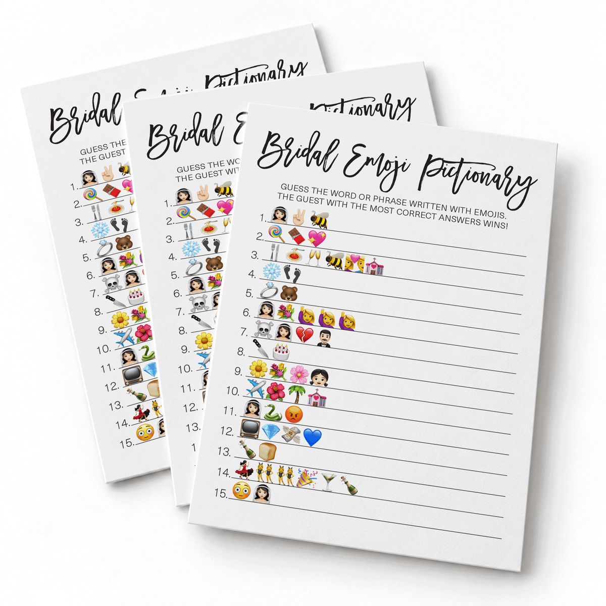Bridal Emoji Pictionary Bridal Shower Game