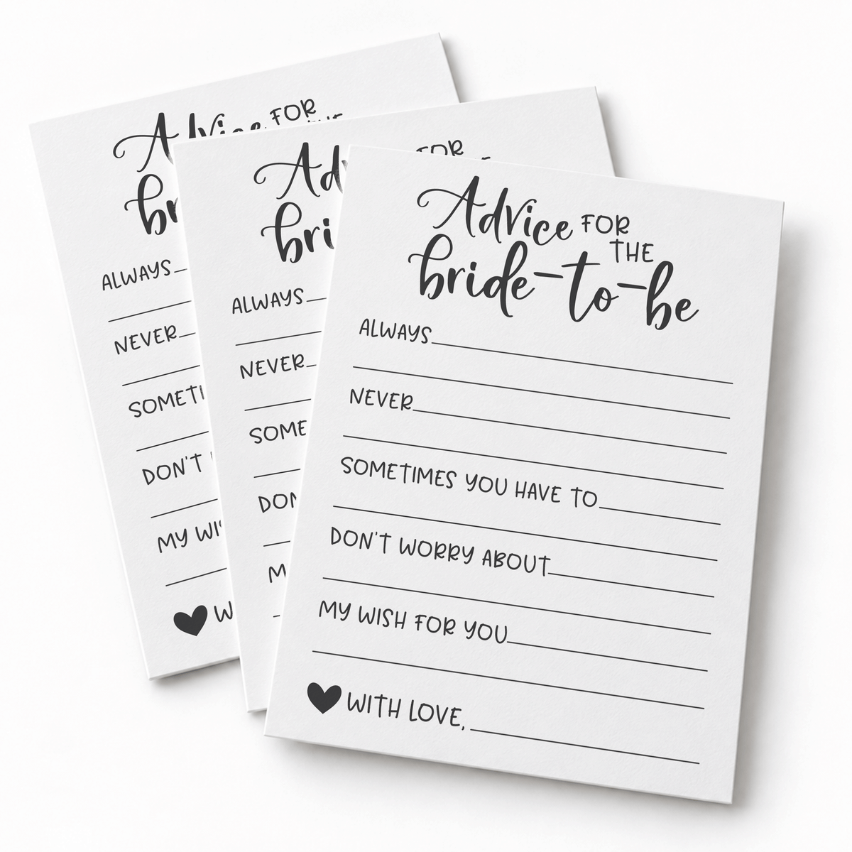 Advice for the Bride Bridal Shower Activity