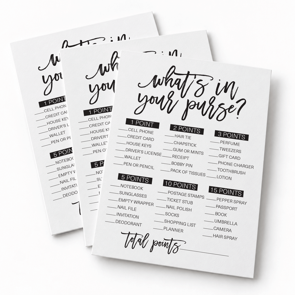 What's In Your Purse Bridal Shower Game