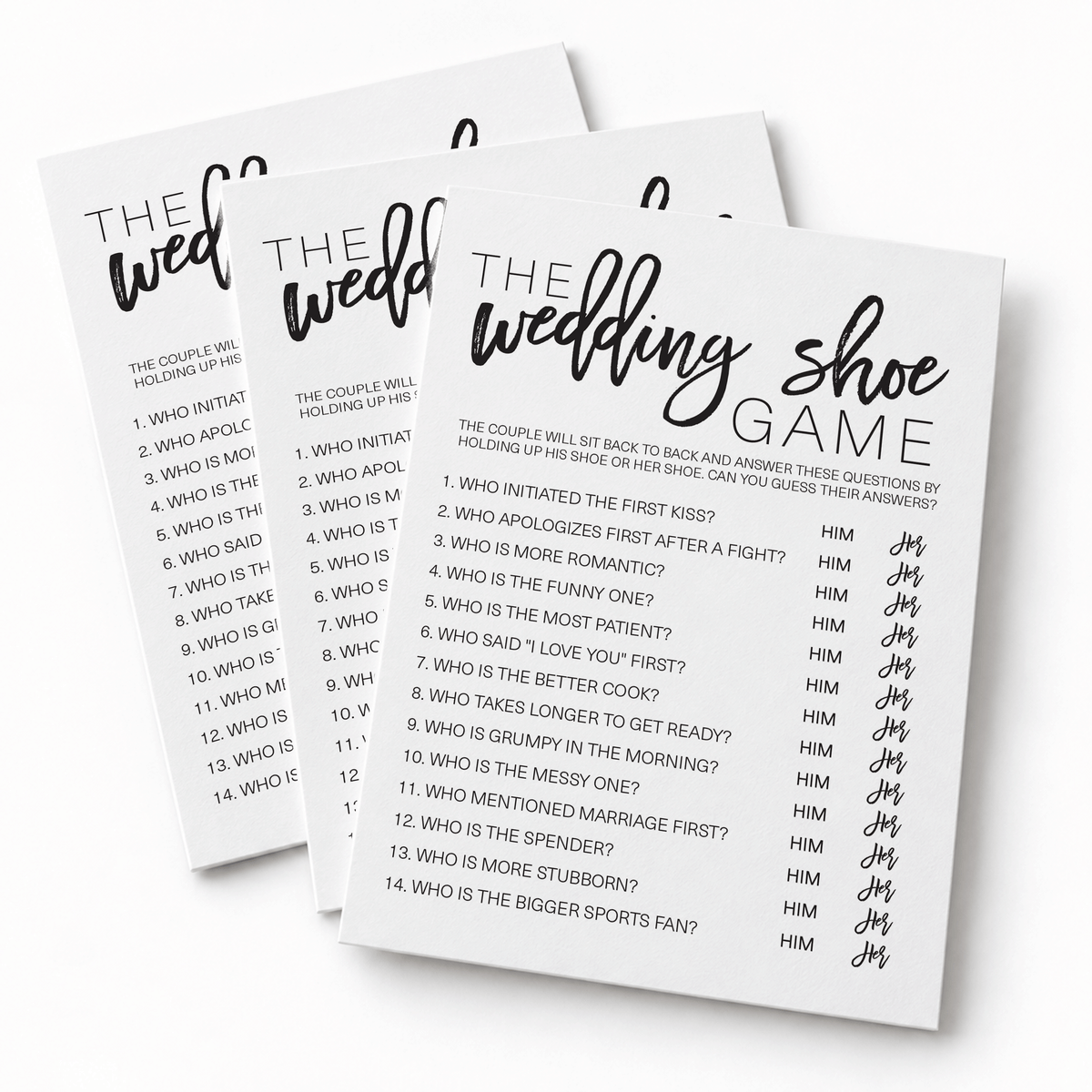 Wedding Shoe Bridal Shower Game