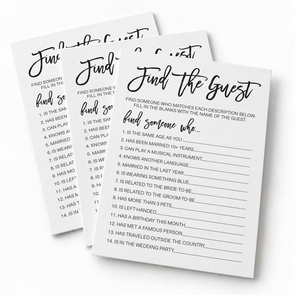 Find The Guest Bridal Shower Game