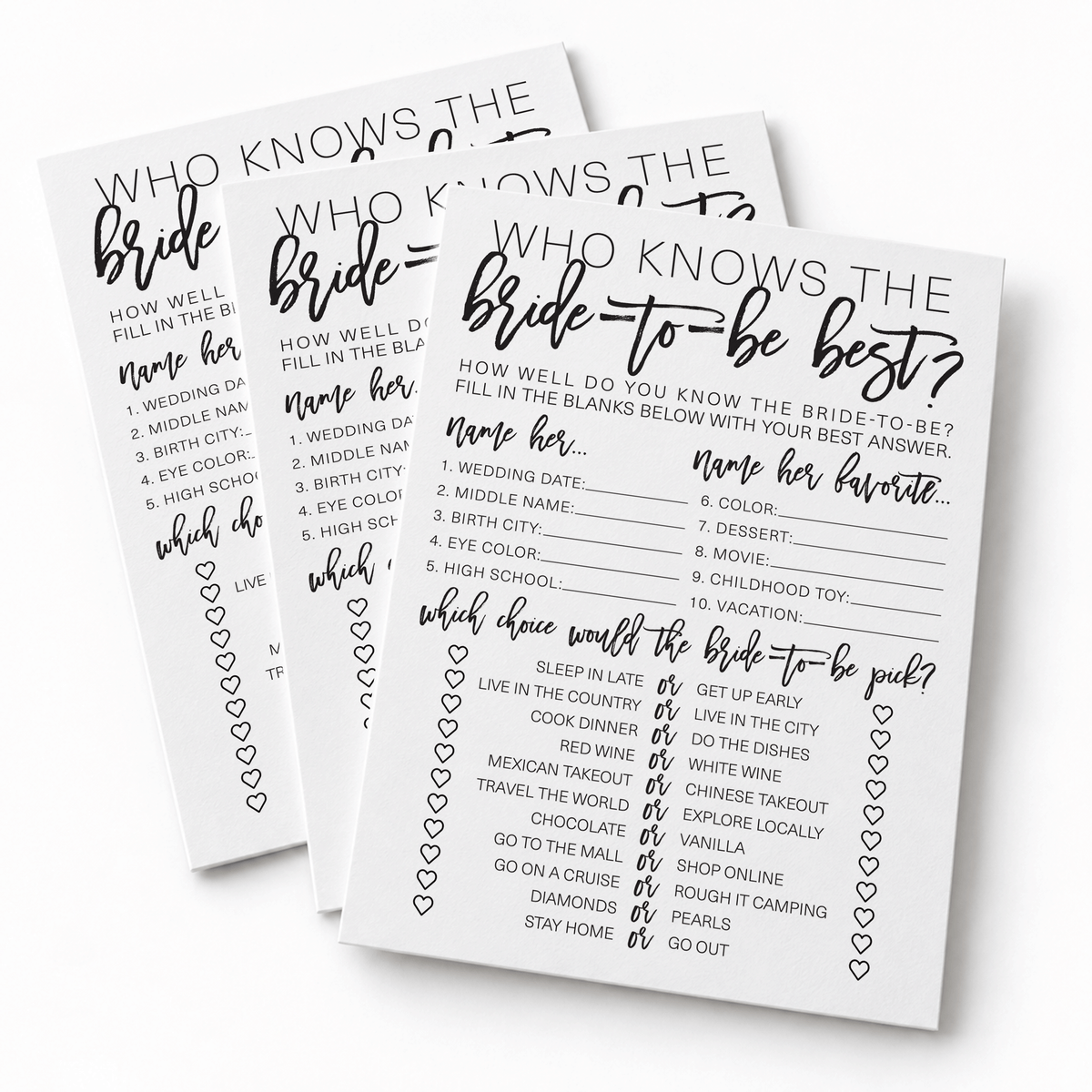 Who Knows The Bride-To-Be Best Bridal Shower Game
