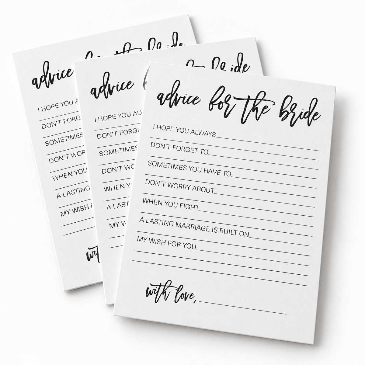 Advice for the Bride Bridal Shower Activity