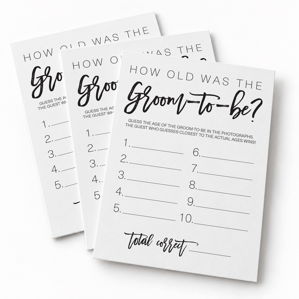 How Old was the Groom-to-be Bridal Shower Game