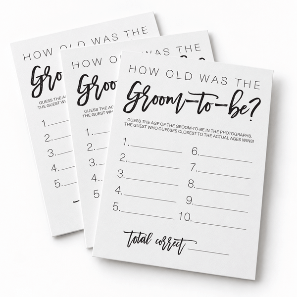 How Old was the Groom-to-be Bridal Shower Game