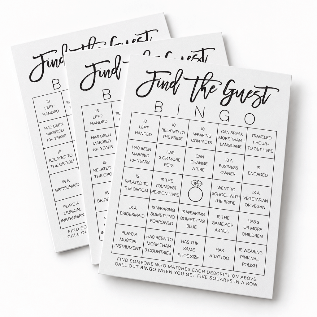 Find the Guest Bingo Bridal Shower Game