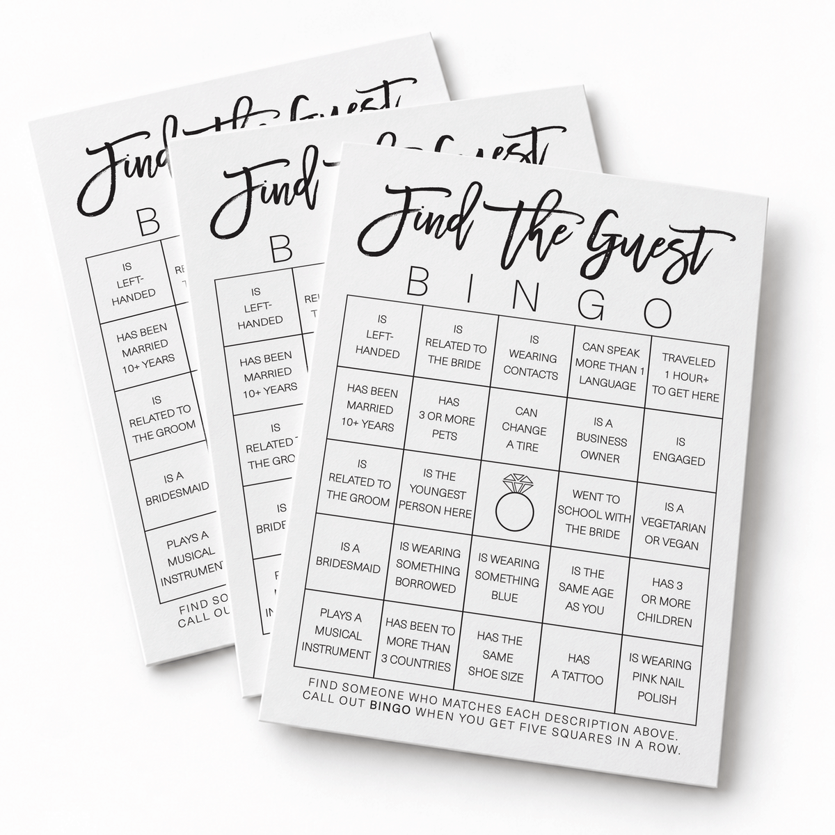 Find the Guest Bingo Bridal Shower Game