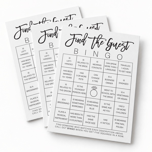Find the Guest Bingo Bridal Shower Game