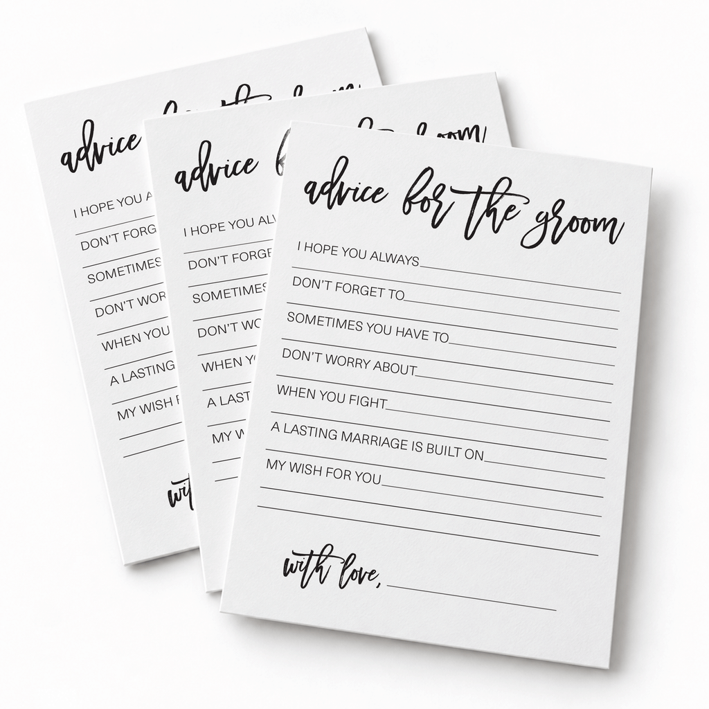 Advice for the Groom Bridal Shower Activity