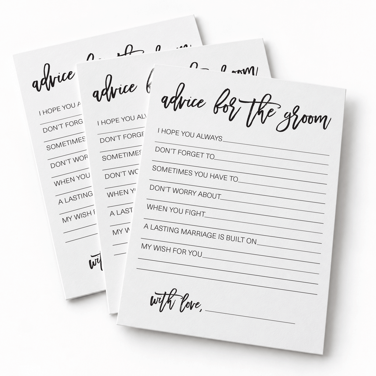 Advice for the Groom Bridal Shower Activity