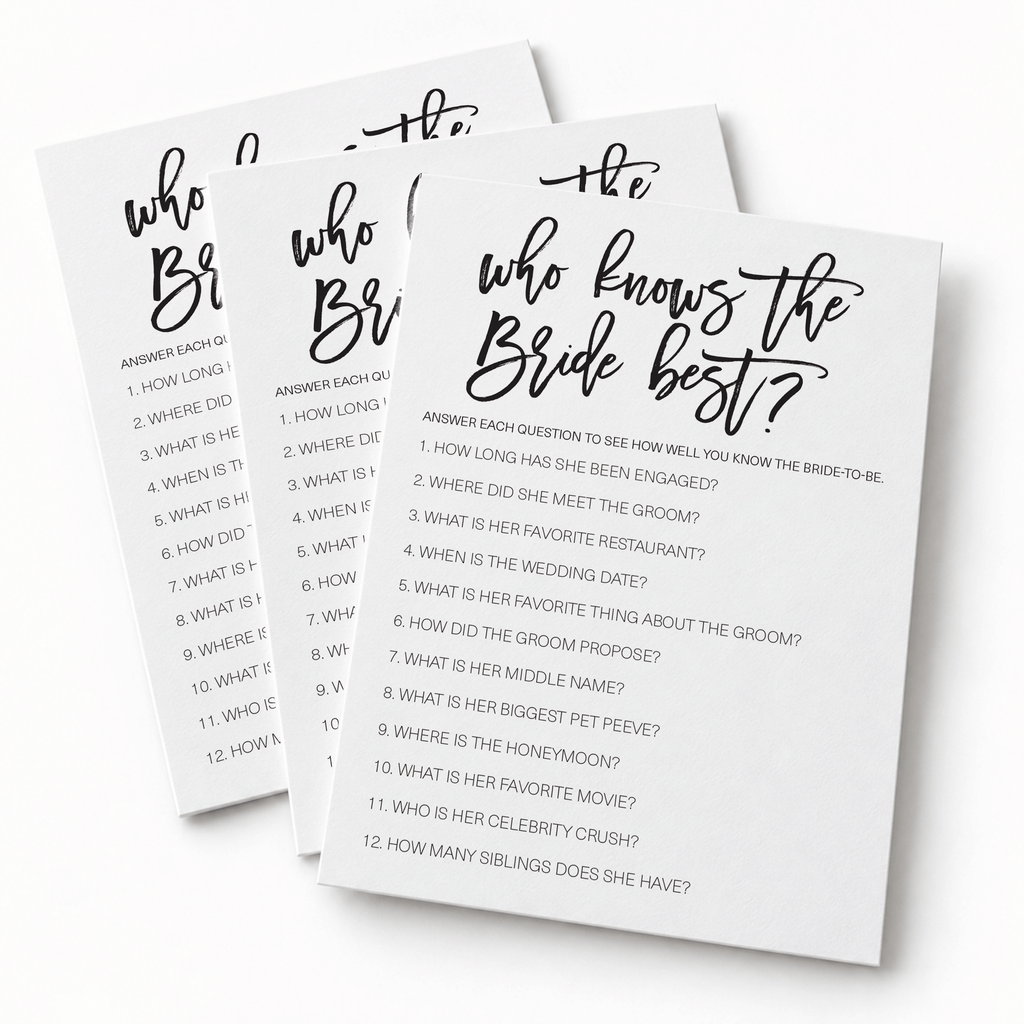 Who Knows The Bride Best Bridal Shower Game