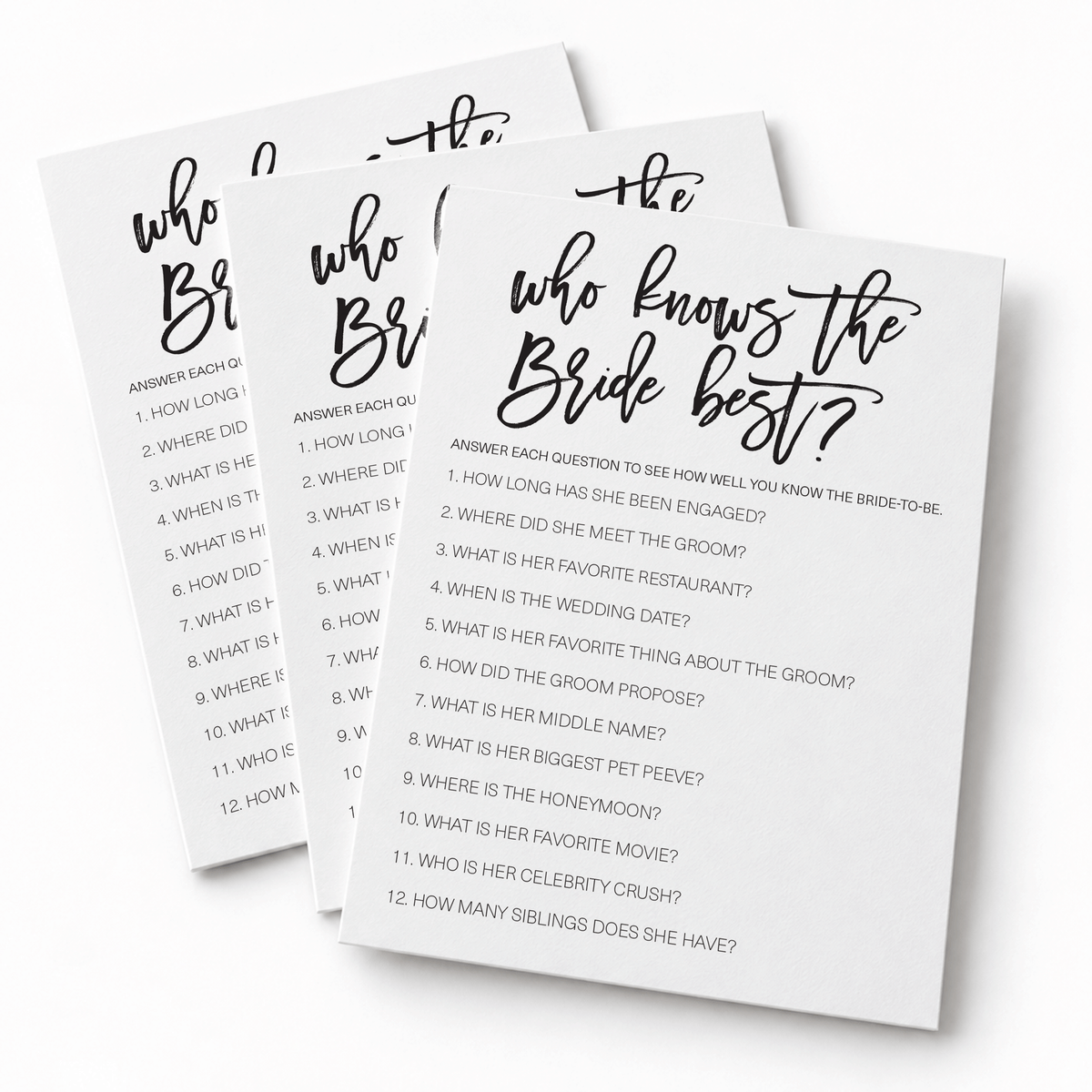 Who Knows The Bride Best Bridal Shower Game