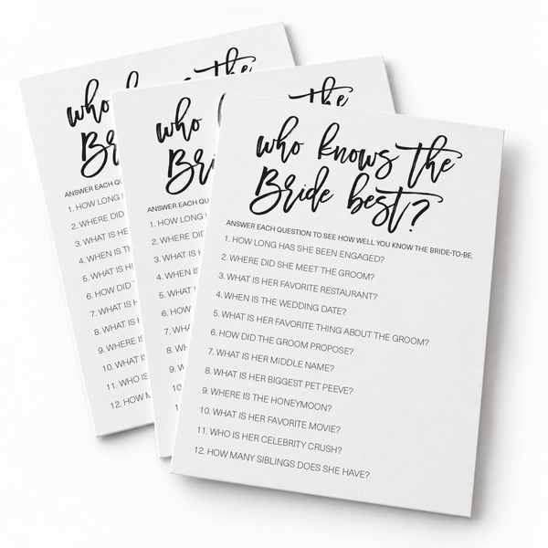 Who Knows The Bride Best Bridal Shower Game