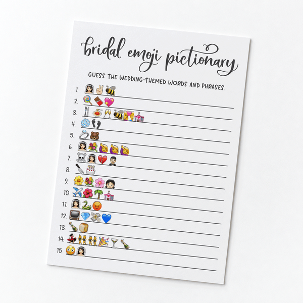Bridal Emoji Pictionary Bridal Shower Game