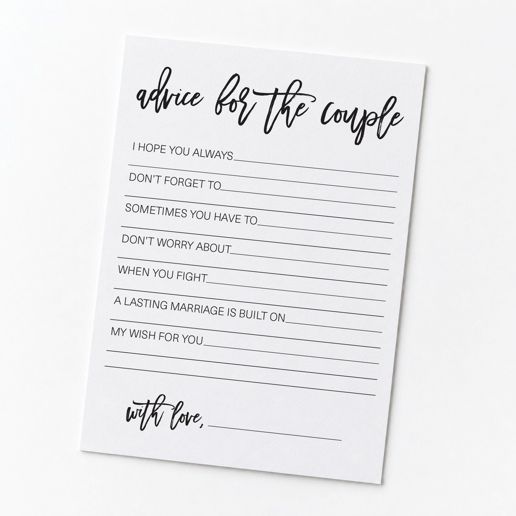 Advice for the Couple Bridal Shower Activity