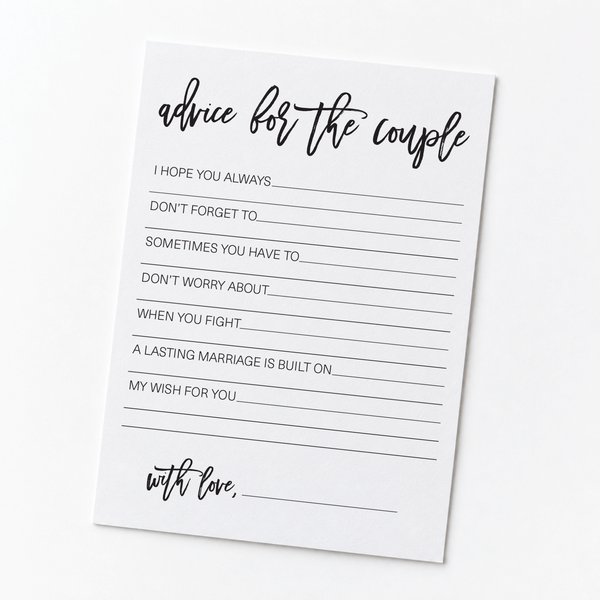 Advice for the Couple Bridal Shower Activity