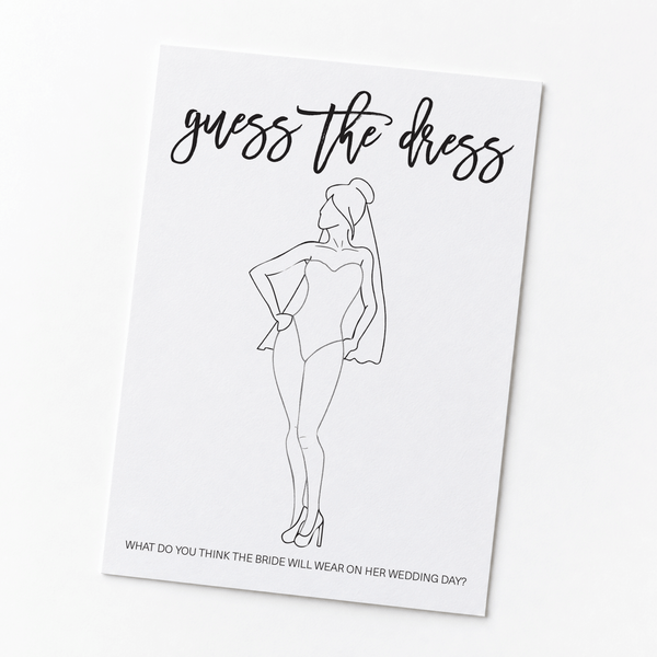 Guess the Dress Bridal Shower Game