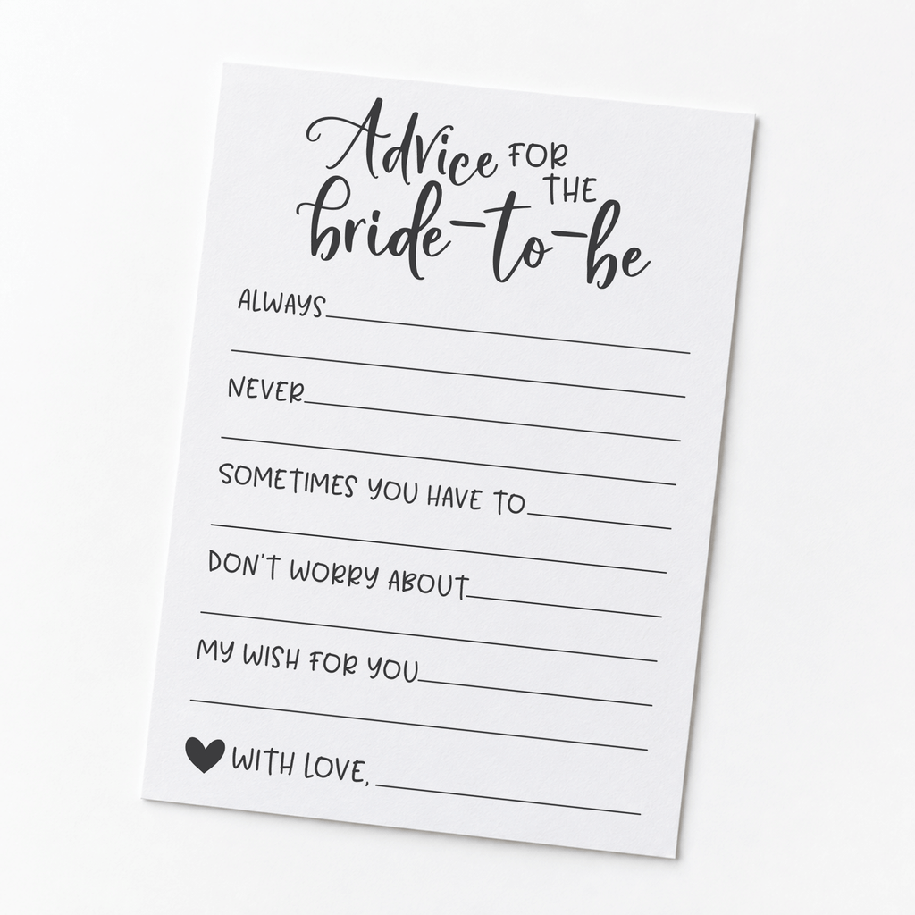 Advice for the Bride Bridal Shower Activity