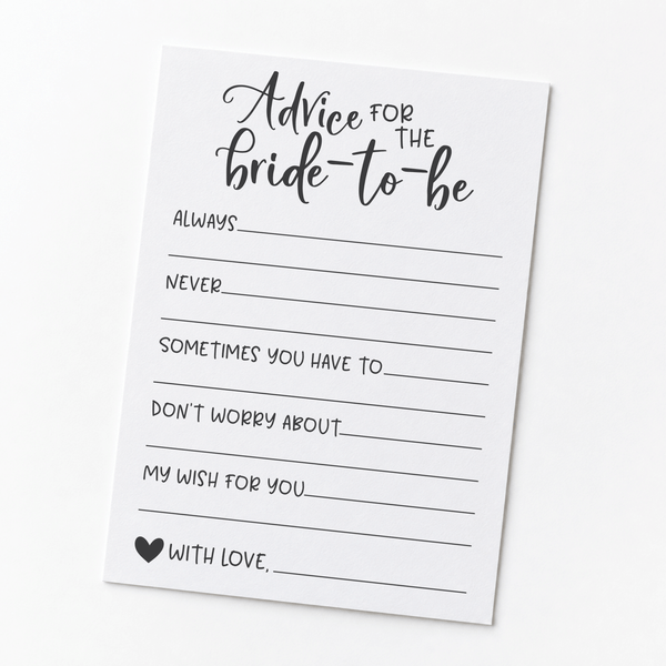 Advice for the Bride Bridal Shower Activity