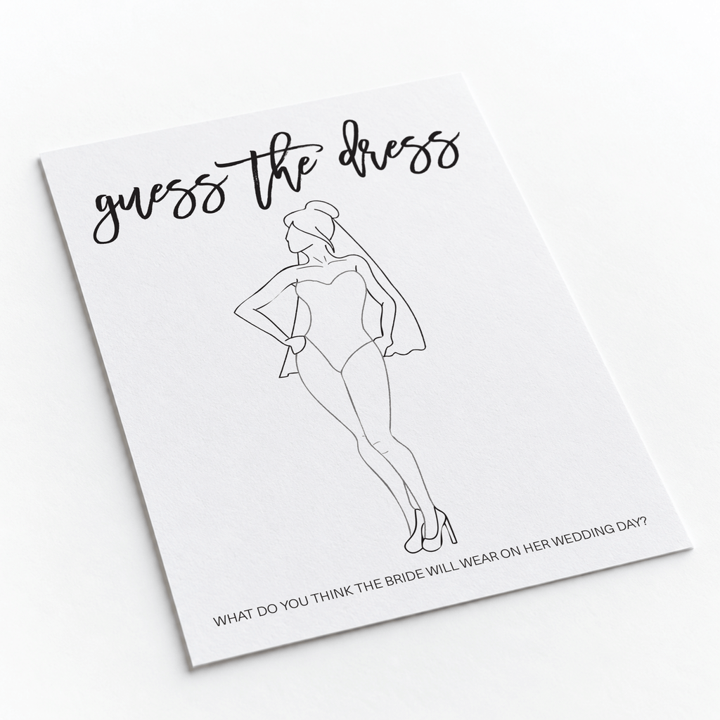 Guess the Dress Bridal Shower Game