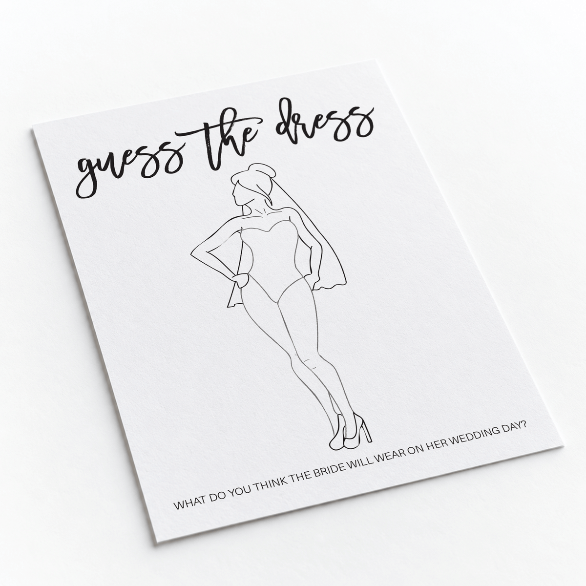 Guess the Dress Bridal Shower Game