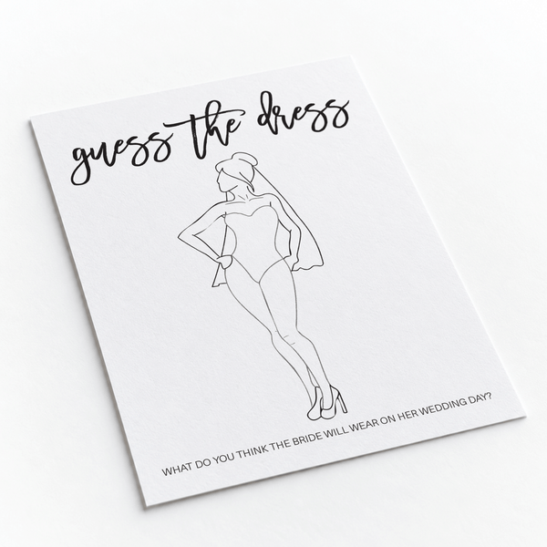 Guess the Dress Bridal Shower Game