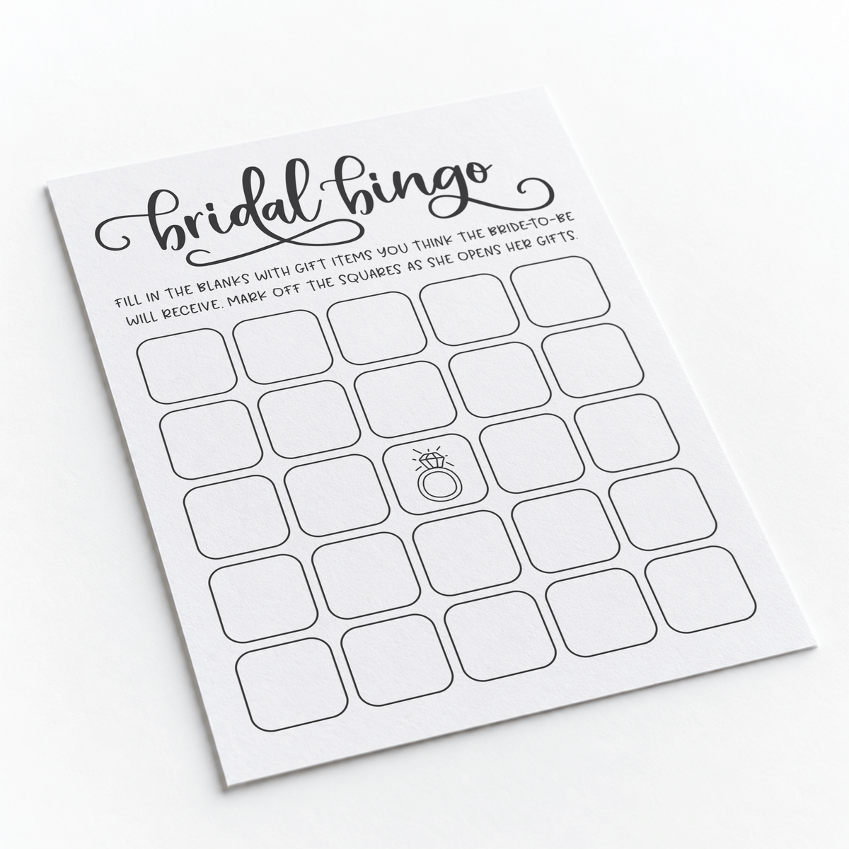 Bridal Bingo Bridal Shower Game