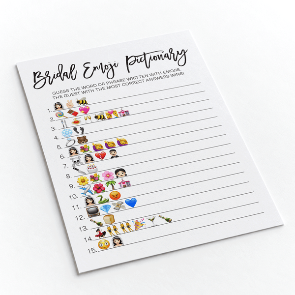 Bridal Emoji Pictionary Bridal Shower Game
