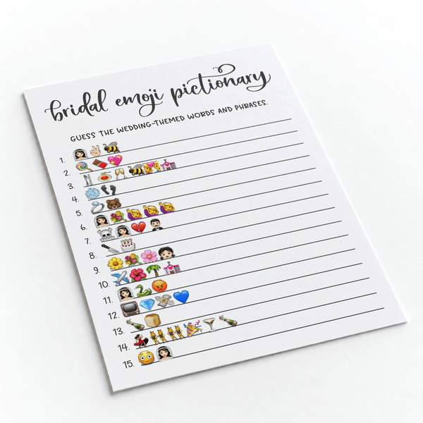 Bridal Emoji Pictionary Bridal Shower Game