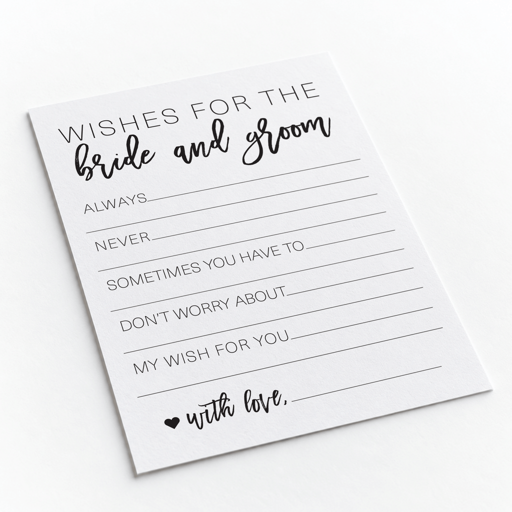 Wishes for the Bride and Groom Bridal Shower Activity