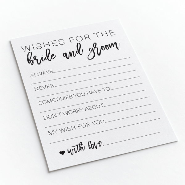 Wishes for the Bride and Groom Bridal Shower Activity